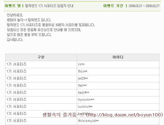 컬쳐랜드 1기 서포터즈 합격