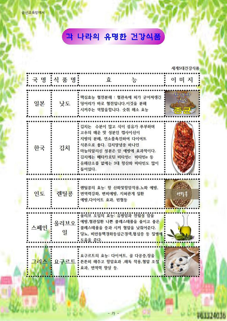 세계5대건강식품