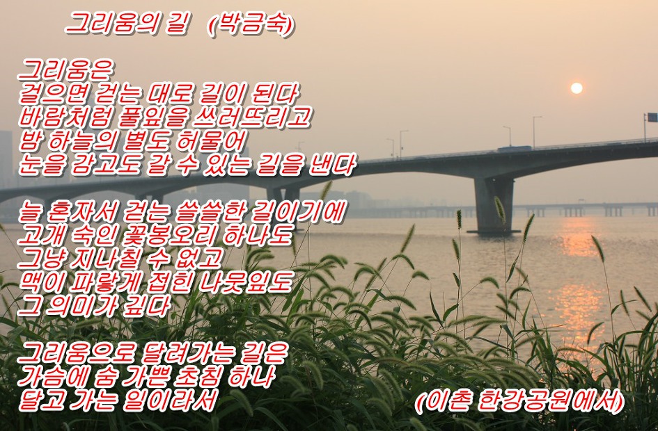 그리움의 길  (박금숙)   &   <풍경: 이촌 한강공원에서>