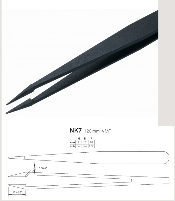 POLYMER ALLOY TWEEZERS / RUBIS NK7