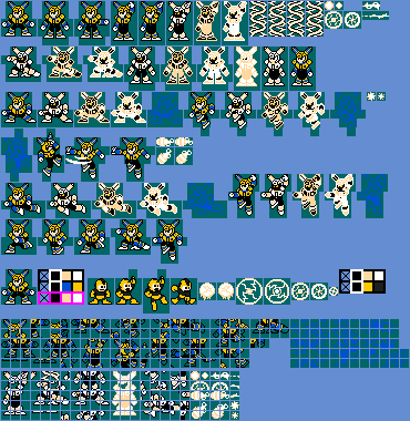 [8-bit]록맨 11-퓨즈맨 도트,Mega Man 11(Rockman 11)Fuse Man Sprite,ロックマン11-ヒューズマン ドット絵
